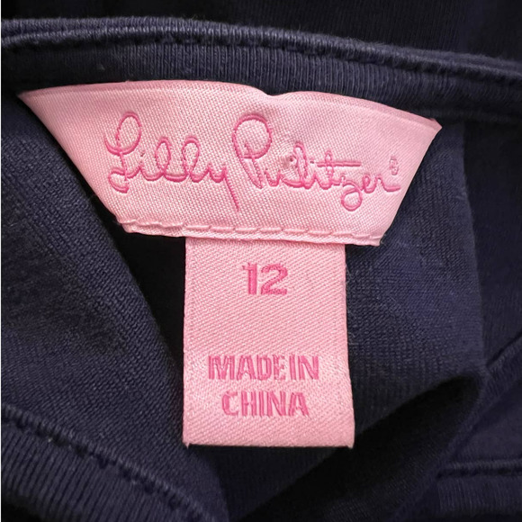 Lilly Pulitzer Girls Dress Size 12 with Blue Top and Pink and White Floral Skirt - Picture 3 of 5